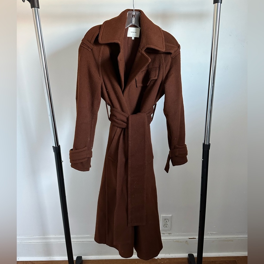 Gorg. Vince Rust Wool Trench Coat XS